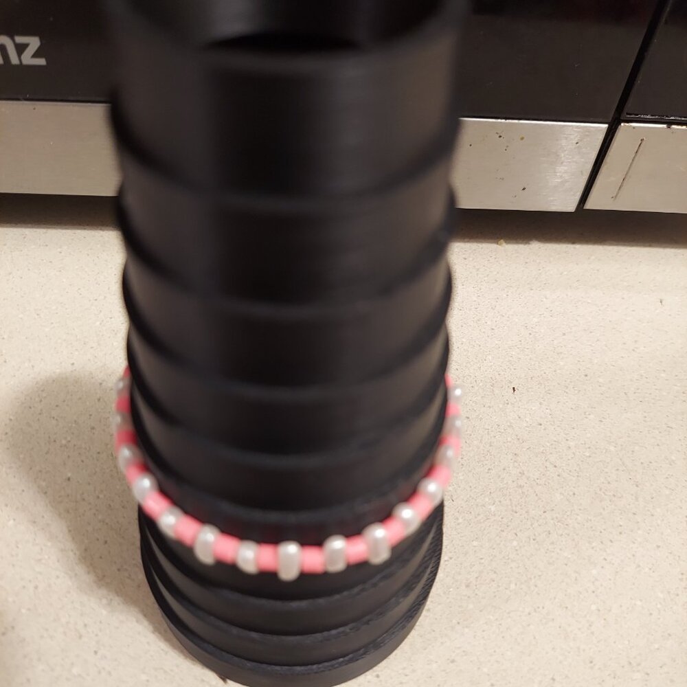 Handcrafted Pink Bracelet with White Accents - Picture 1 of 3